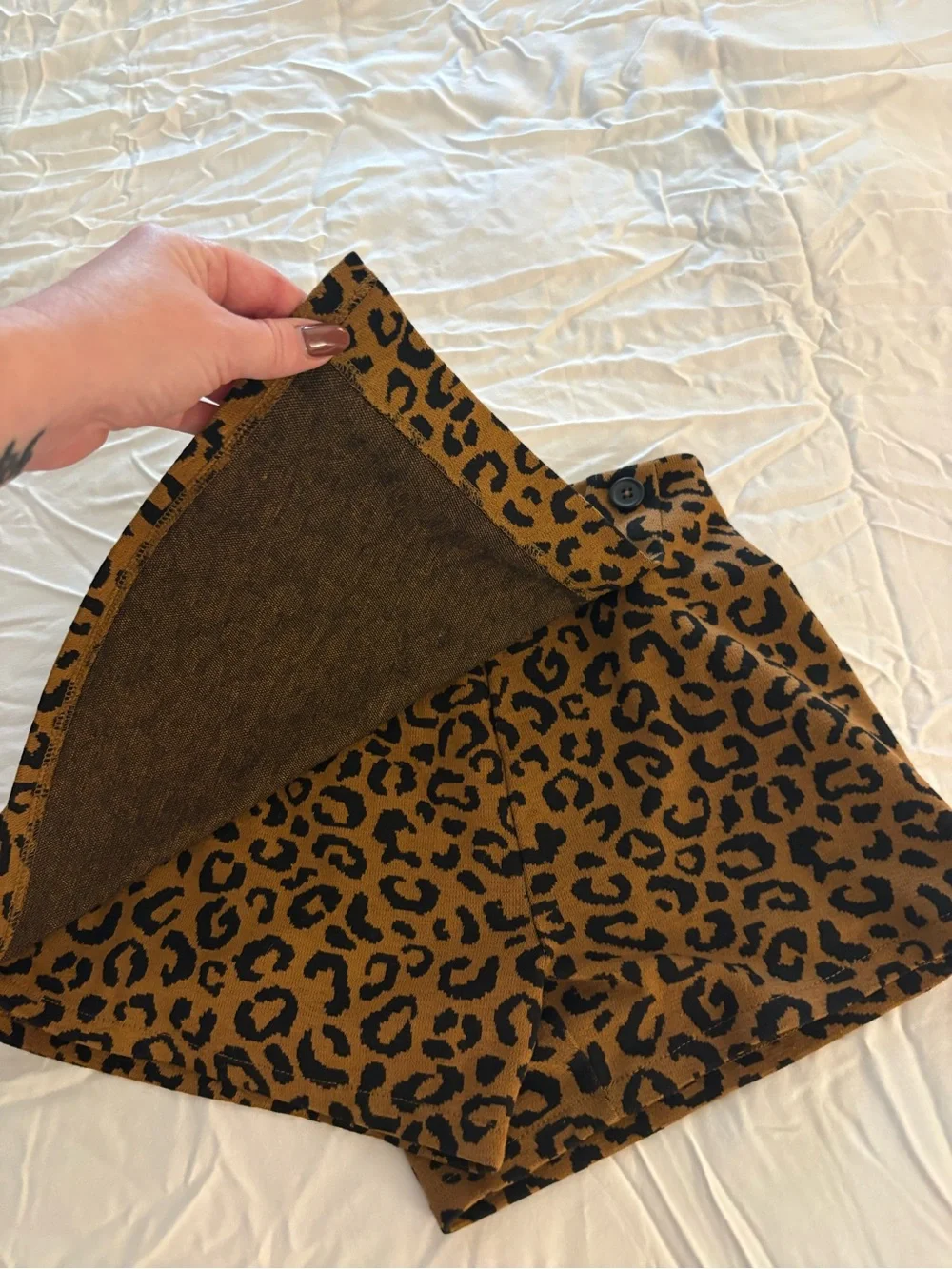 Old Navy Leopard-Print Skort - Black & Brown
